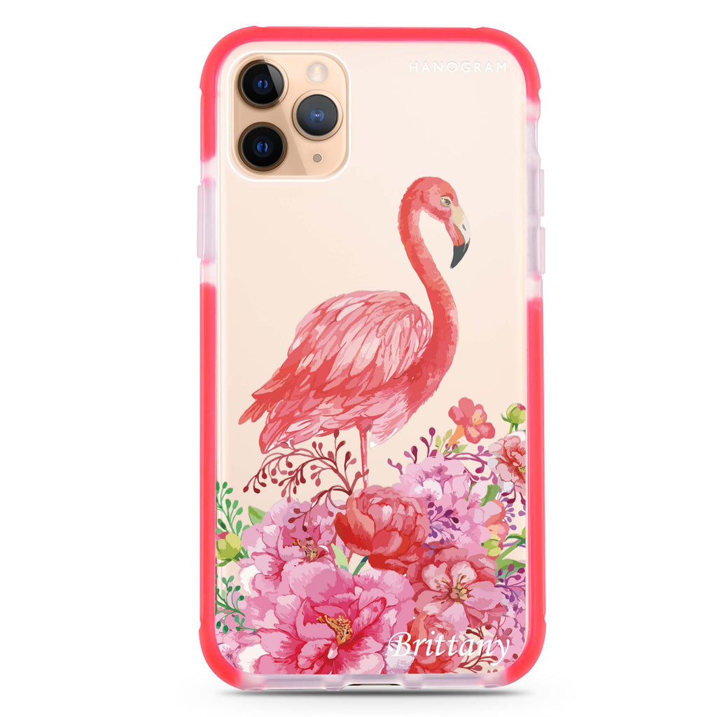 Flamingo & Flower iPhone 11 Pro Max 吸震防摔保護殼