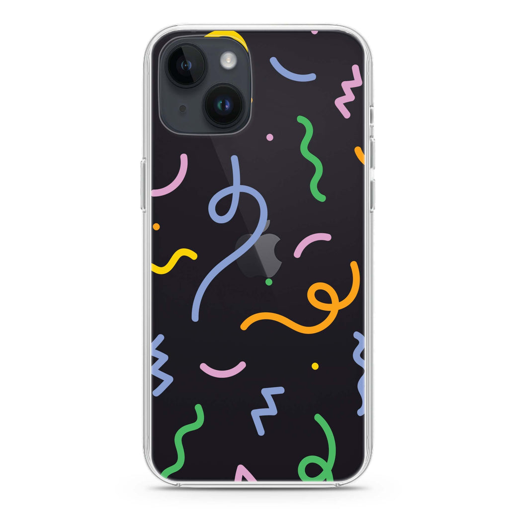 Abstract Doodles iPhone 14 plus 水晶透明保護殼