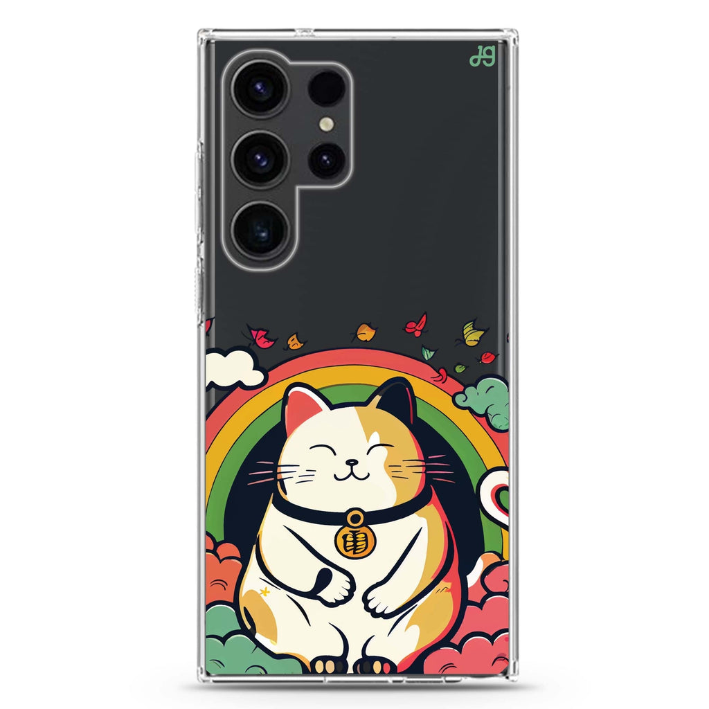 Lucky Cat Samsung Galaxy Ultra 透明保護殼，適用 S26/S25/S24/S23 Ultra，圖1