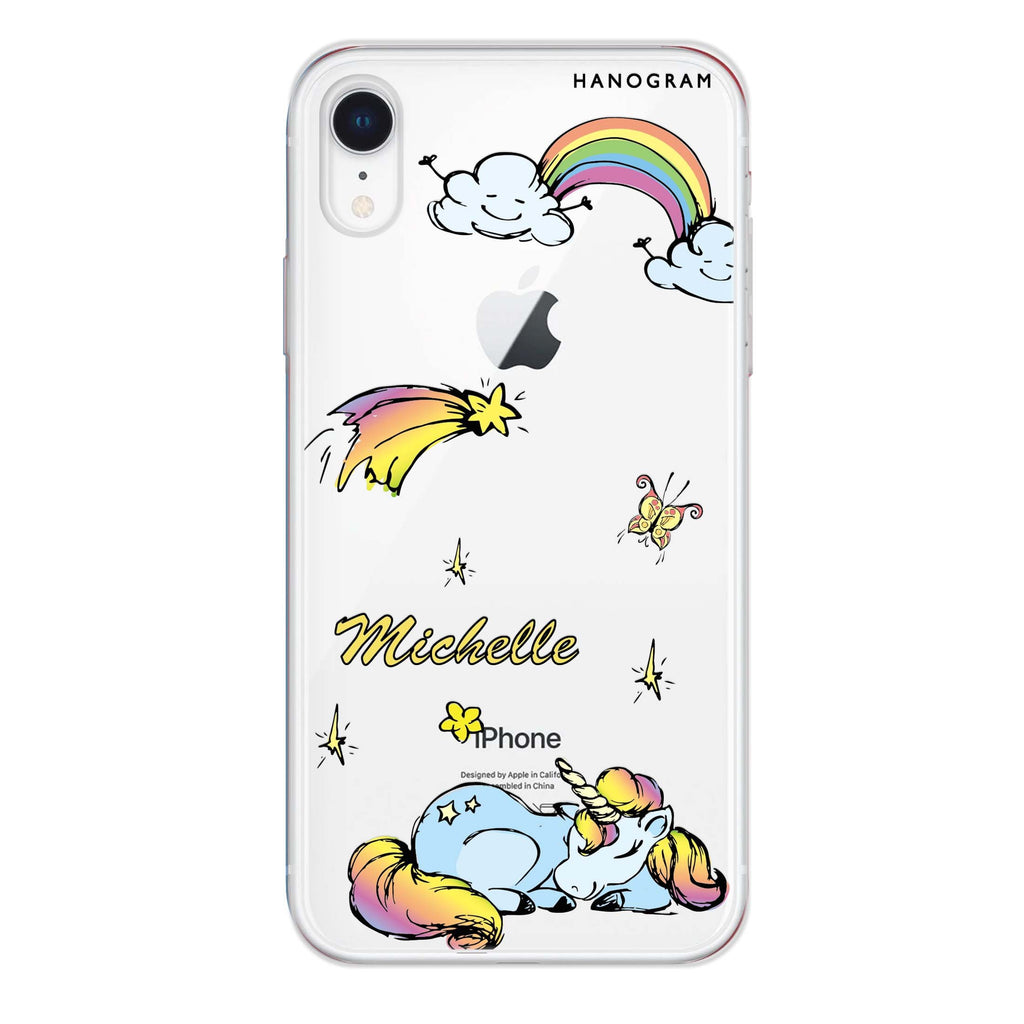 Rainbow Unicorn iPhone XR 水晶透明保護殼