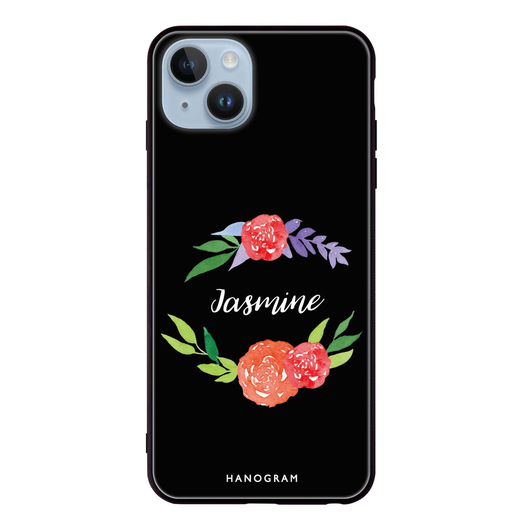 Floral Circle iPhone 13 Mini 超薄強化玻璃殻