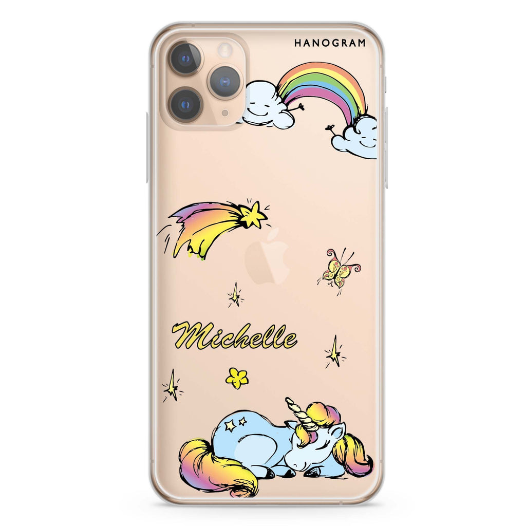 Rainbow Unicorn iPhone 11 Pro Max 水晶透明保護殼