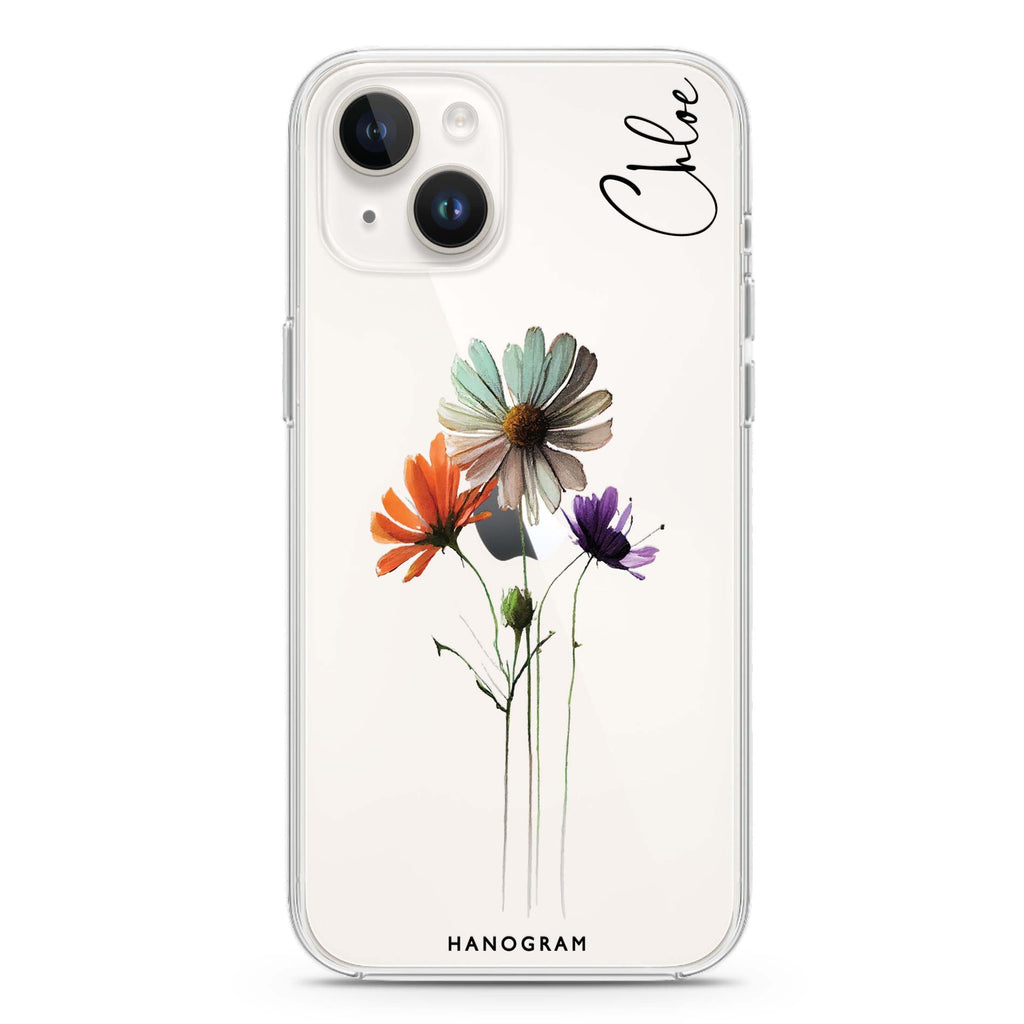 A watercolour floral iPhone 14 plus 水晶透明保護殼