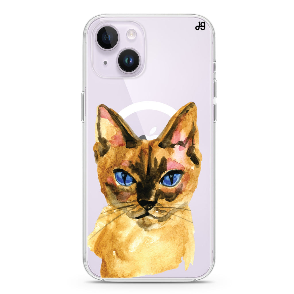 Watercolour Cat iPhone 14 Plus Magsafe 兼容水晶透明保護殼