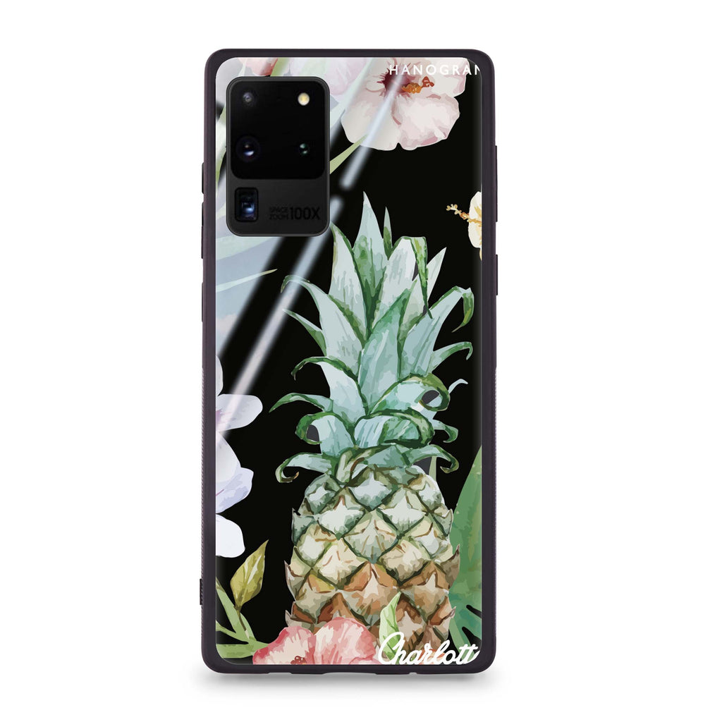 Pineapple & Floral Samsung S20 Ultra 超薄強化玻璃殻