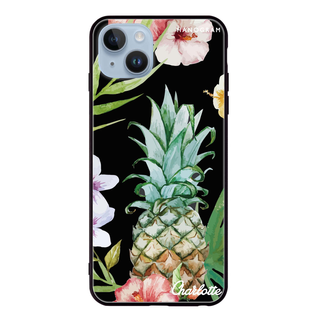 Pineapple & Floral iPhone 14 超薄強化玻璃殻