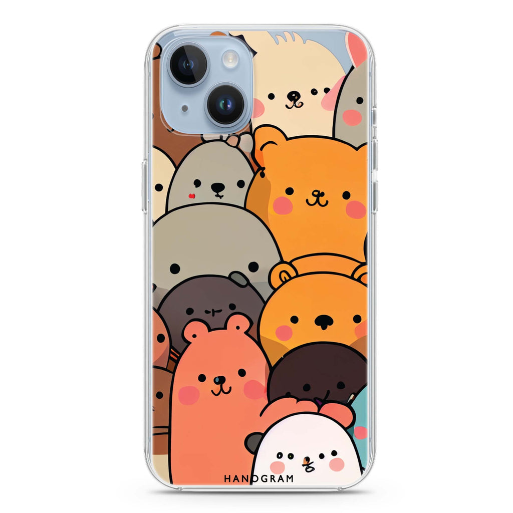 Cute animals iPhone 14 Magsafe 兼容水晶透明保護殼