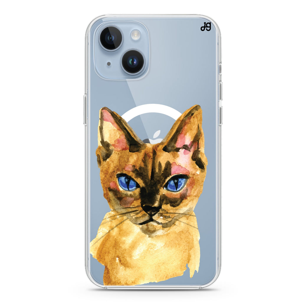 Watercolour Cat iPhone 14 Magsafe 兼容水晶透明保護殼
