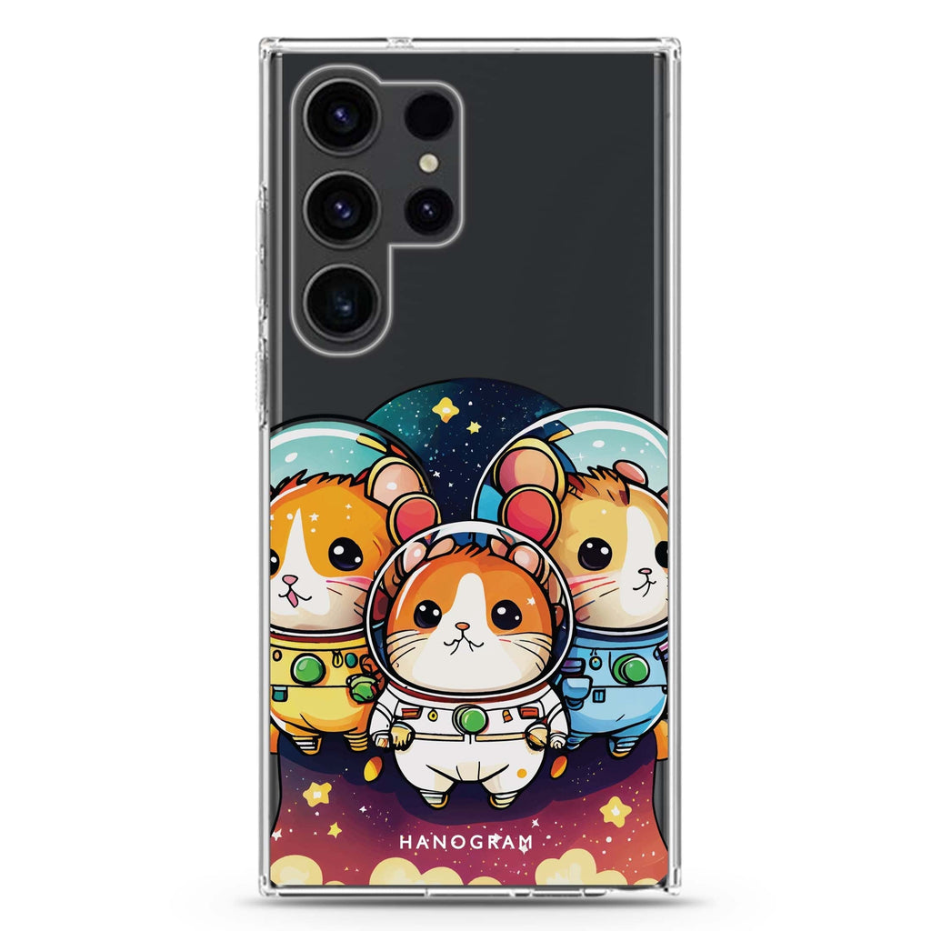 Space squirrels Samsung Galaxy Ultra 透明保護殼，適用 S26/S25/S24/S23 Ultra，圖1
