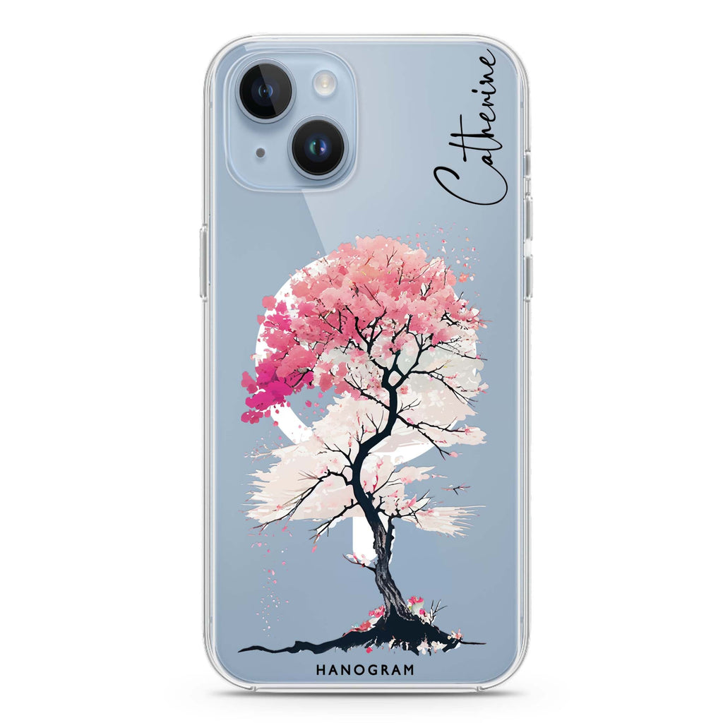 A Cherry tree iPhone 14 Plus Magsafe 兼容水晶透明保護殼