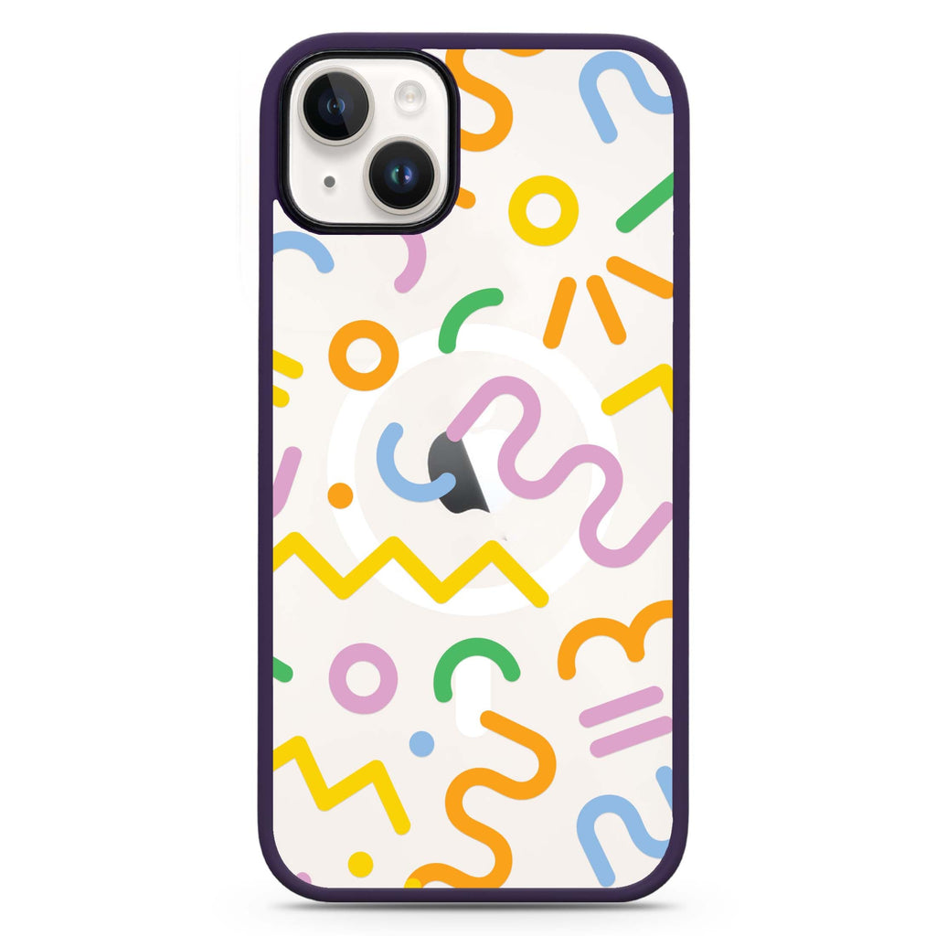 Abstract Doodles iPhone 14 Plus Magsafe 兼容防衝擊保護殼