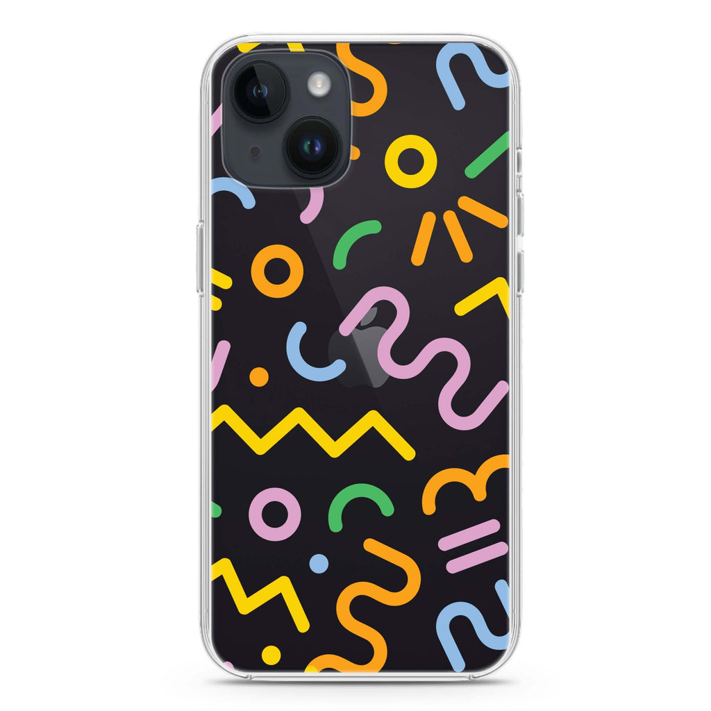 Abstract Doodles iPhone 14 plus 水晶透明保護殼