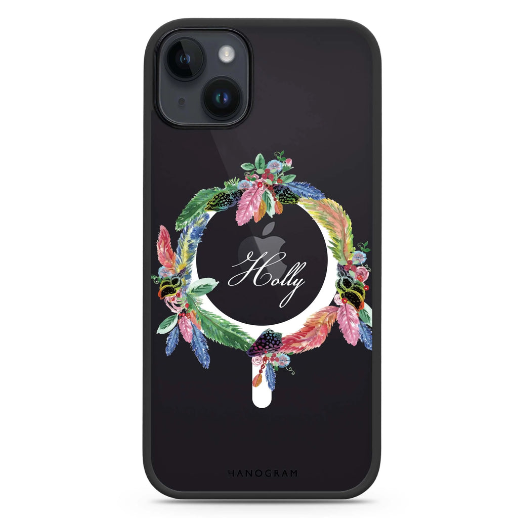 Watercolour Feather iPhone 14 Plus Magsafe 兼容防衝擊保護殼