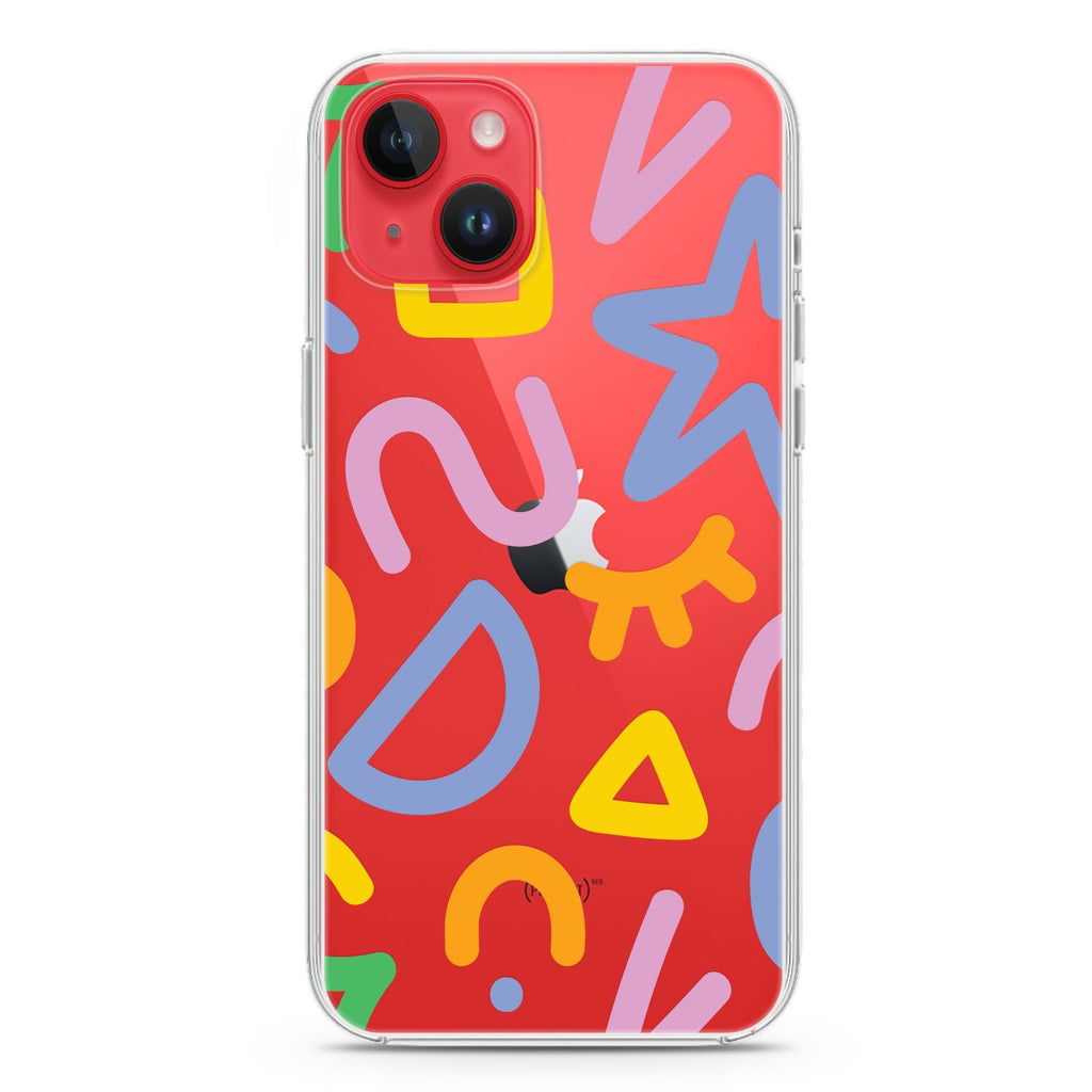 Abstract Doodles iPhone 14 plus 水晶透明保護殼