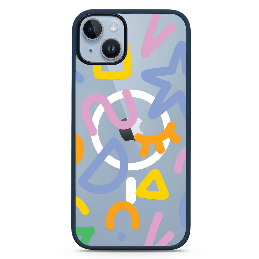 Abstract Doodles iPhone 14 Plus Magsafe 兼容防衝擊保護殼
