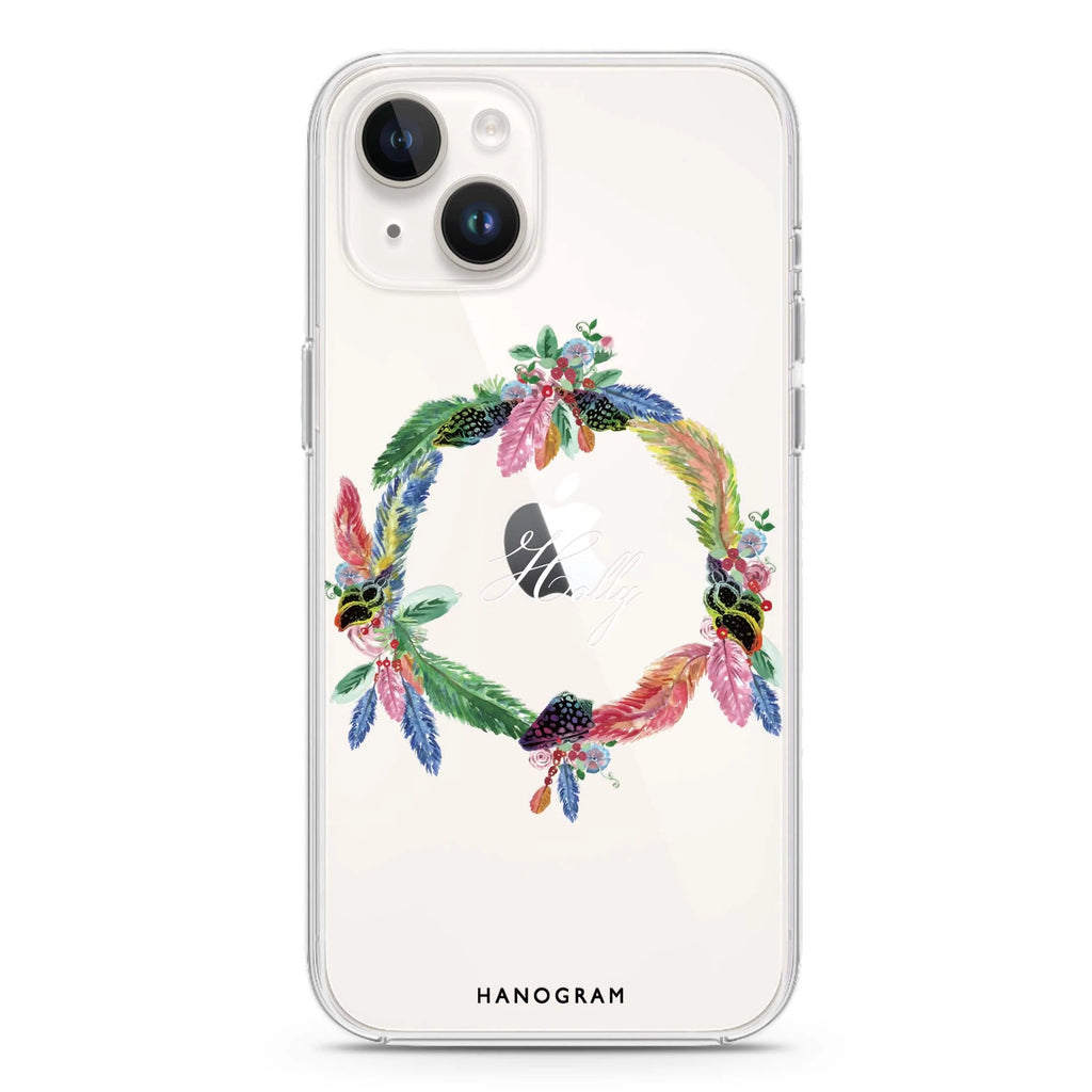 Watercolour Feather iPhone 14 水晶透明保護殼