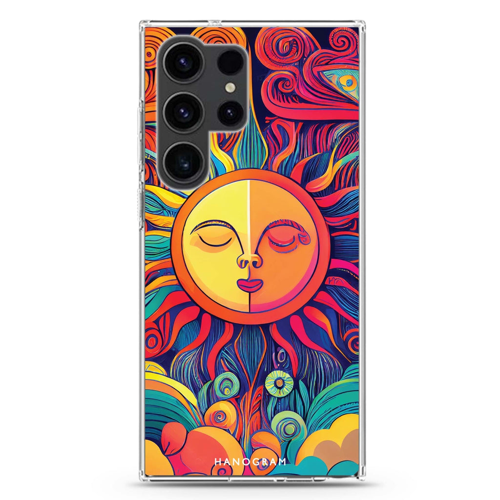 Magic Sun Face Samsung Galaxy Ultra 透明保護殼，適用 S26/S25/S24/S23 Ultra，圖1