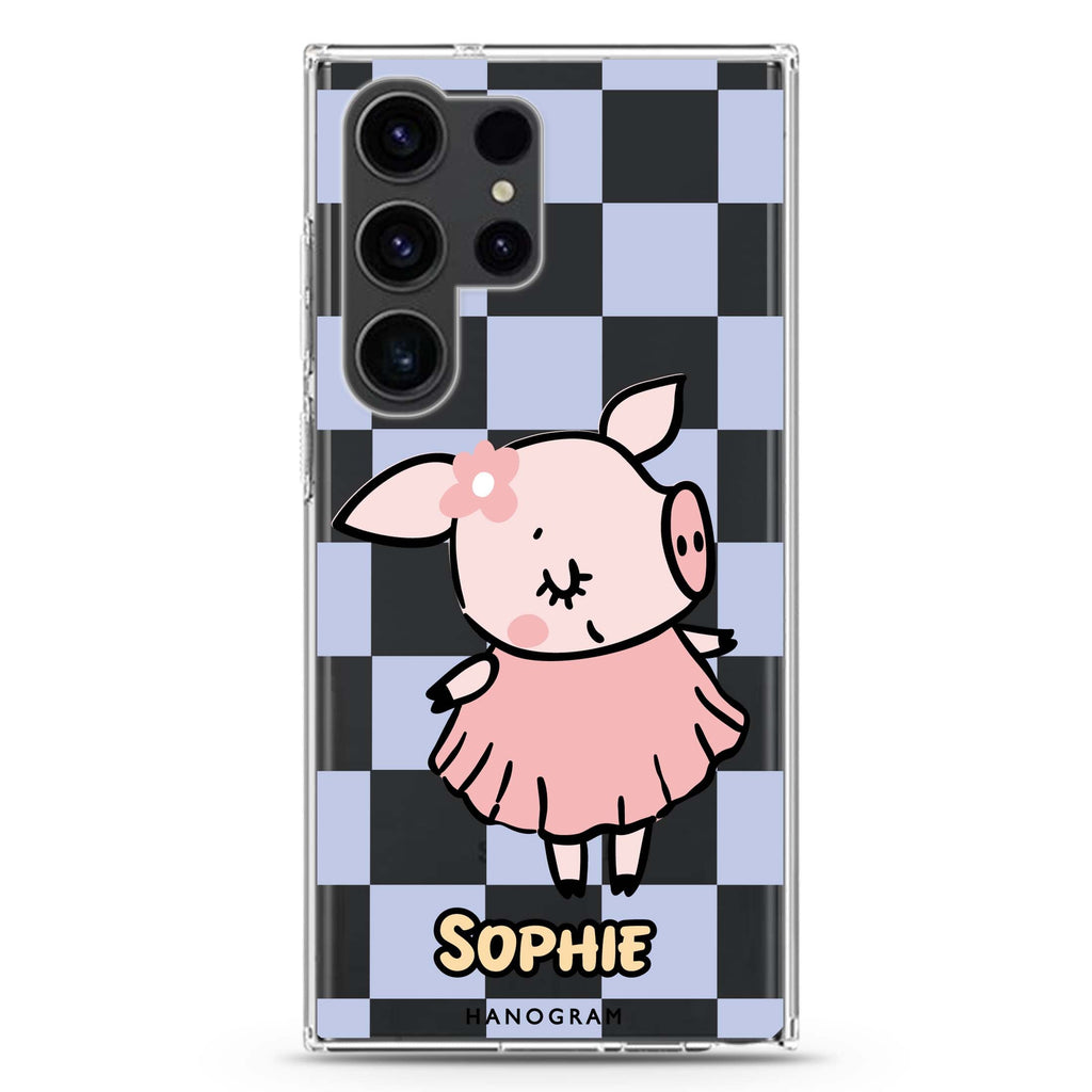 Pretty Pig Samsung Galaxy Ultra 可加名字透明保護殼，適用 S26/S25/S24/S23 Ultra，圖1