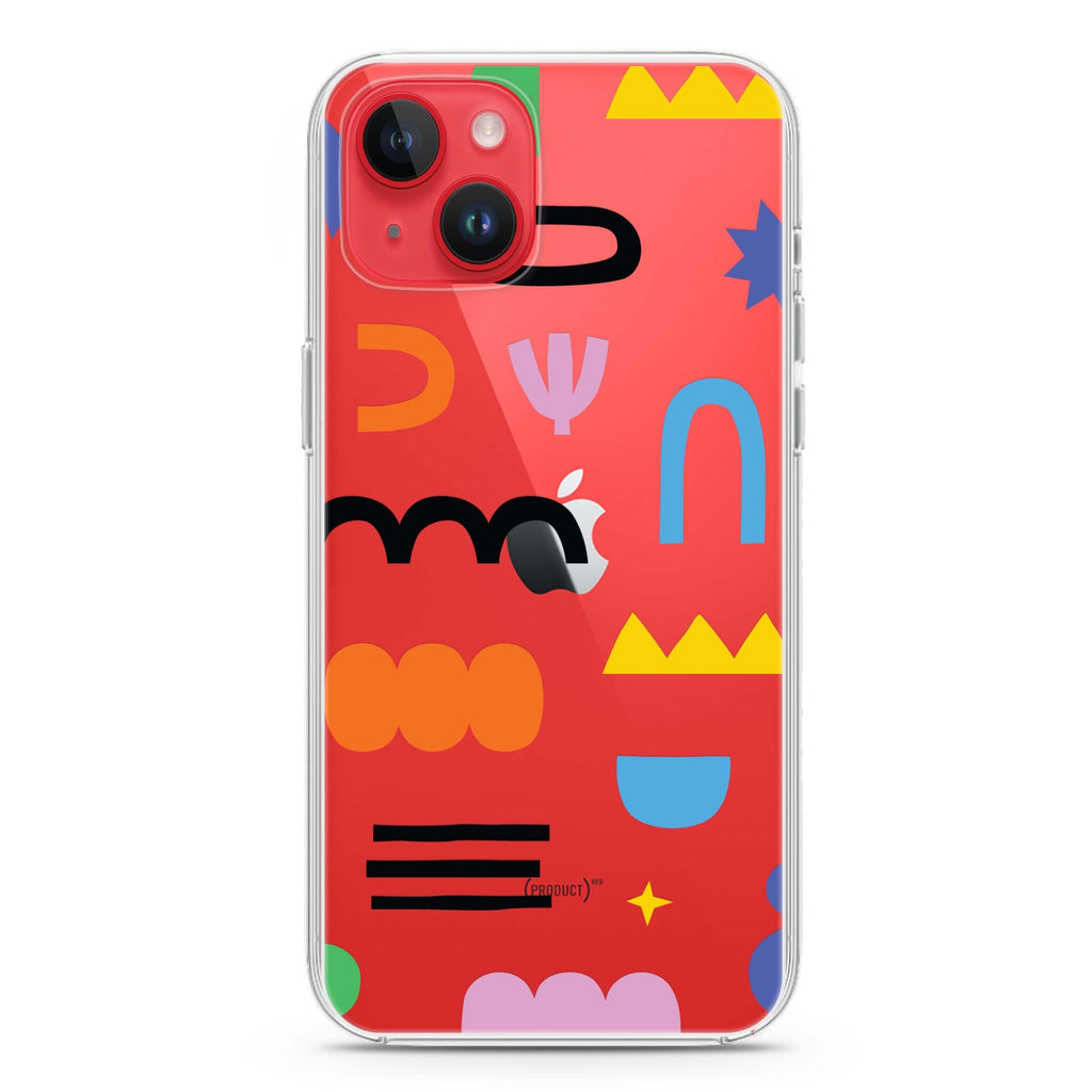 Abstract Doodles Pattern iPhone 14 水晶透明保護殼