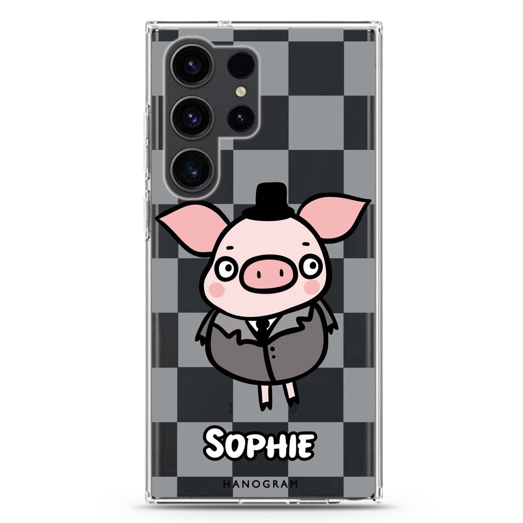 Handsome Pig Samsung Galaxy Ultra 可加名字透明保護殼，適用 S26/S25/S24/S23 Ultra，圖1