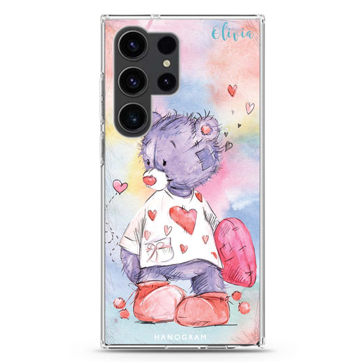 Sweet Bear Samsung Galaxy Ultra 可加名字透明保護殼，適用 S26/S25/S24/S23 Ultra，圖1