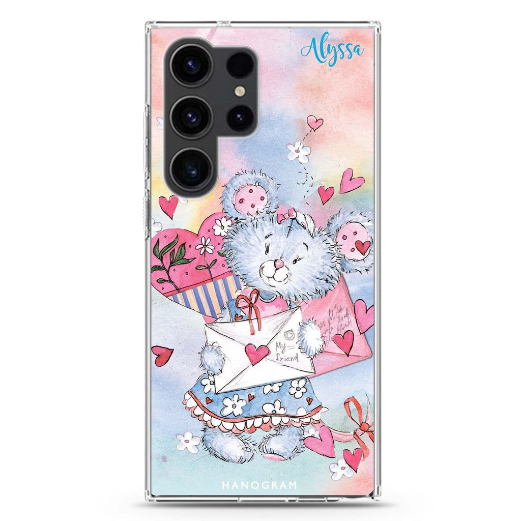 Sweet Bear Samsung Galaxy Ultra 可加名字透明保護殼，適用 S26/S25/S24/S23 Ultra，圖1