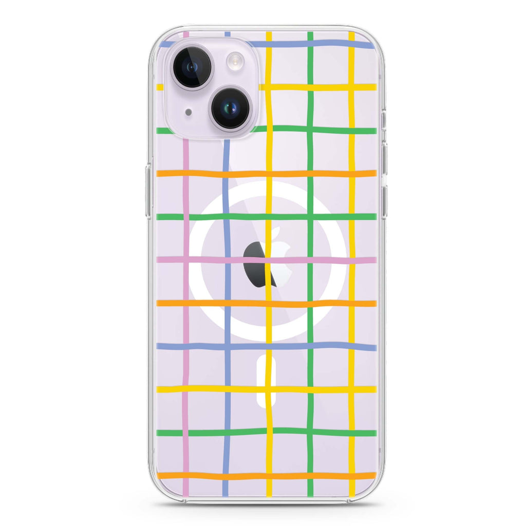 Abstract Doodles Pattern iPhone 14 Magsafe 兼容水晶透明保護殼