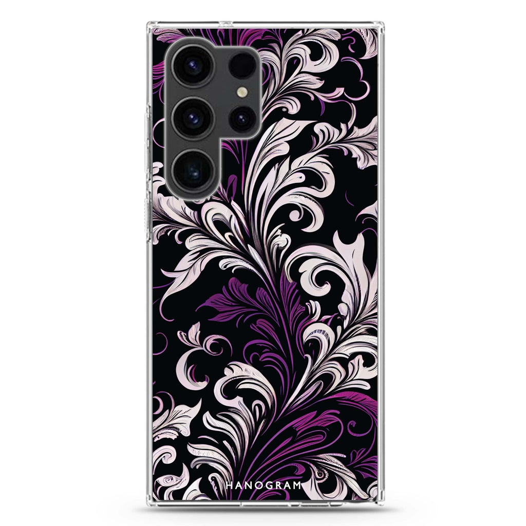 Floral Samsung Galaxy Ultra 透明保護殼，適用 S26/S25/S24/S23 Ultra，圖1
