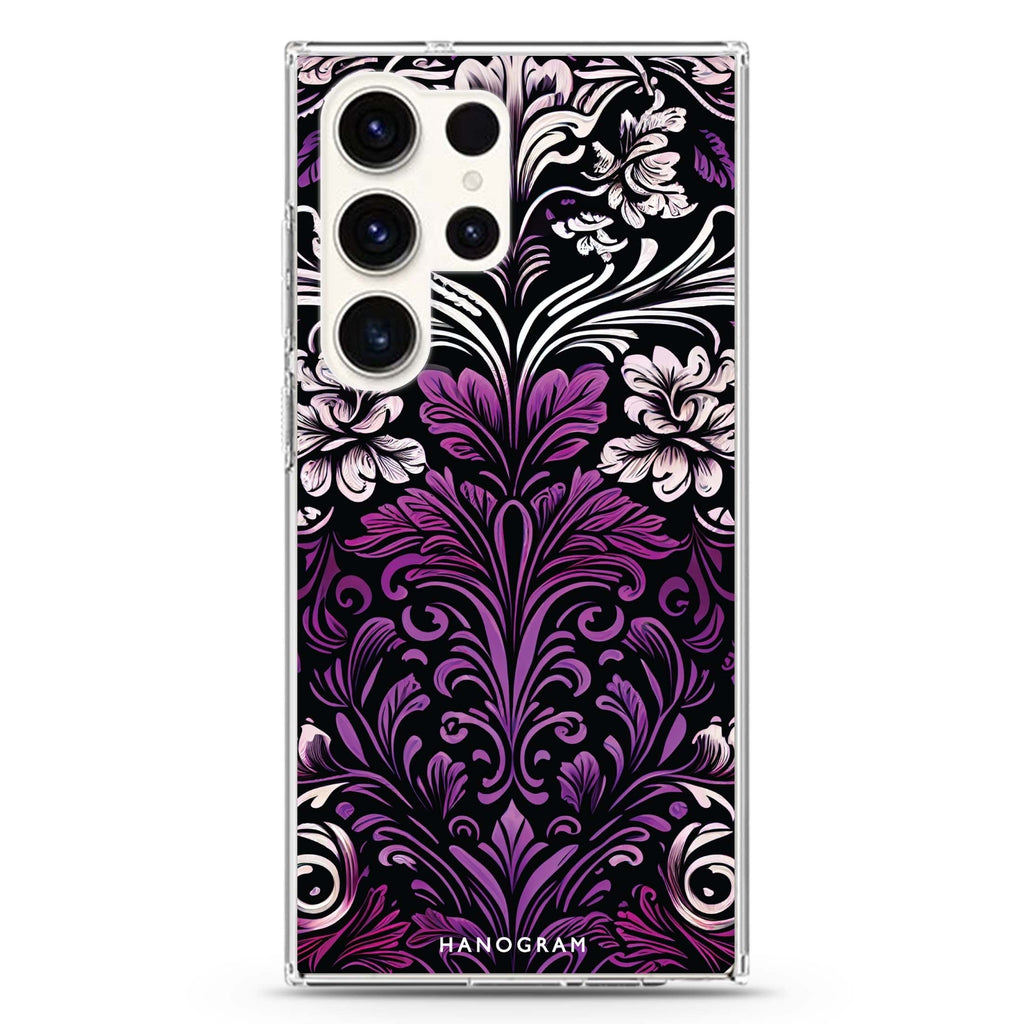 Floral Samsung Galaxy Ultra 透明保護殼，適用 S26/S25/S24/S23 Ultra，圖1