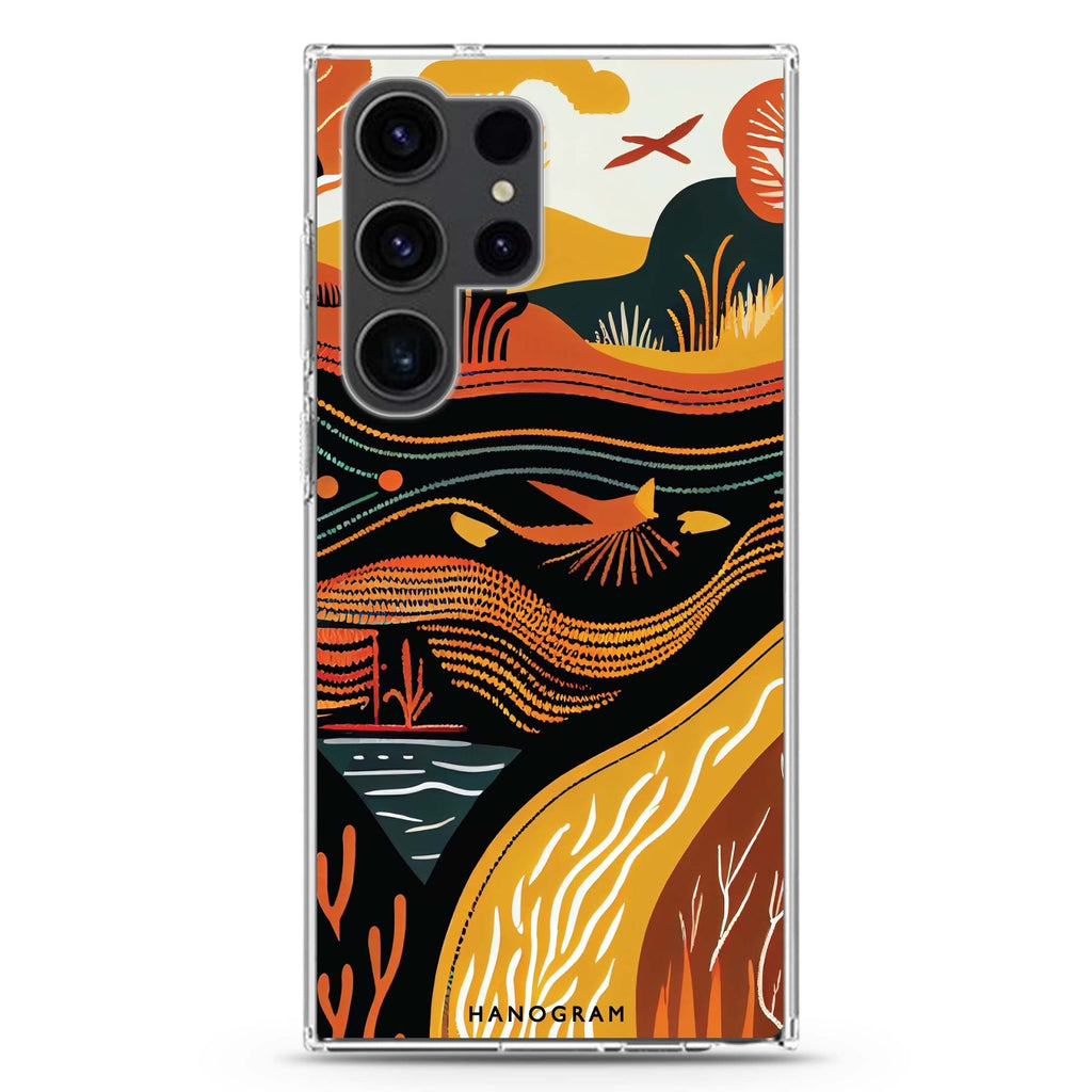 Abstract painting Samsung Galaxy Ultra 透明保護殼，適用 S26/S25/S24/S23 Ultra，圖1