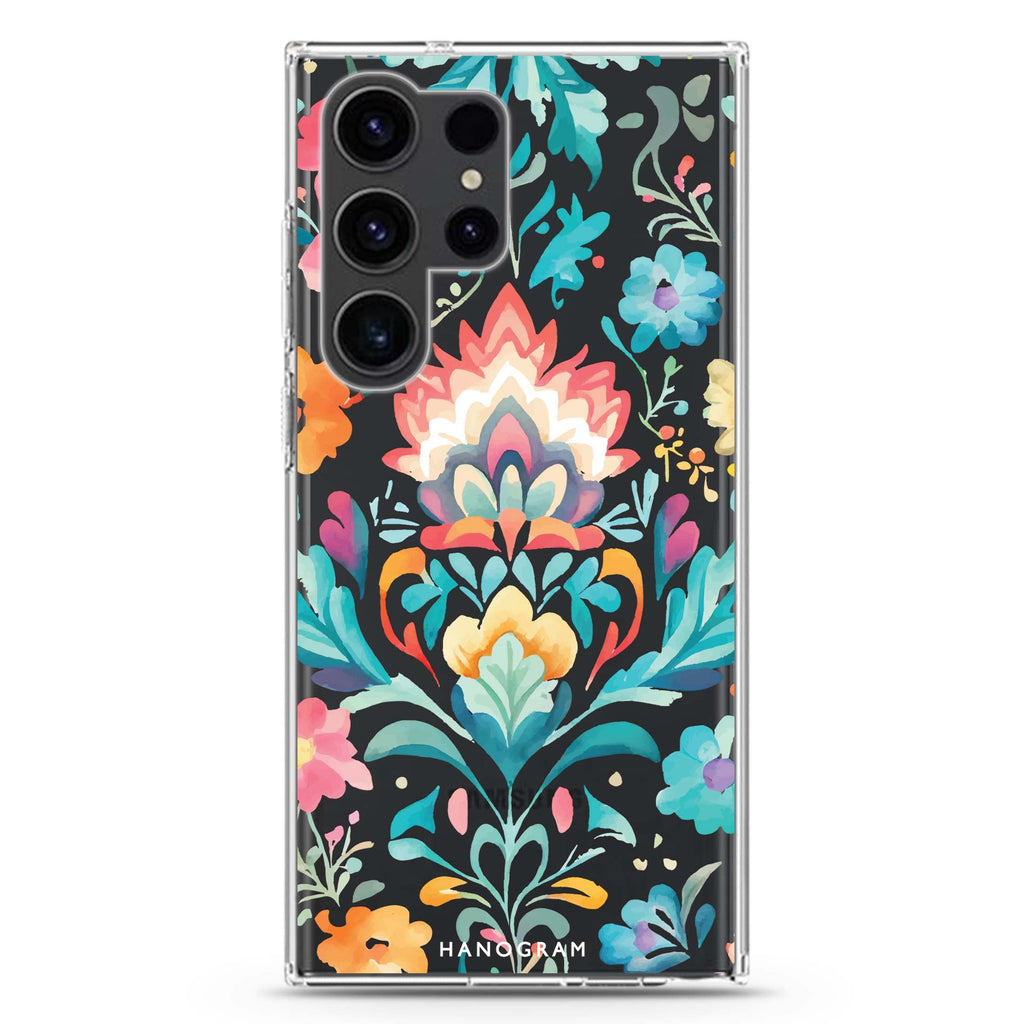 Watercolor Floral Samsung Galaxy Ultra 透明保護殼，適用 S26/S25/S24/S23 Ultra，圖1