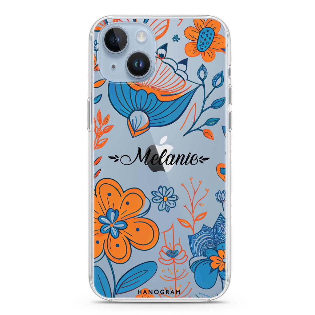 Floral Pattern iPhone 14 plus 水晶透明保護殼