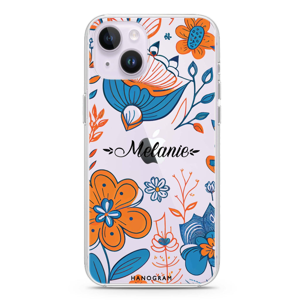 Floral Pattern iPhone 14 水晶透明保護殼