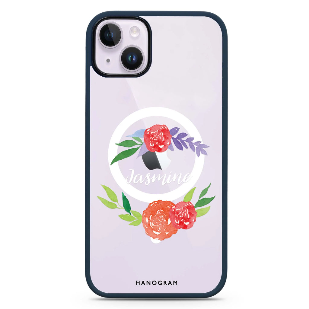 Floral Circle iPhone 14 Plus Magsafe 兼容防衝擊保護殼