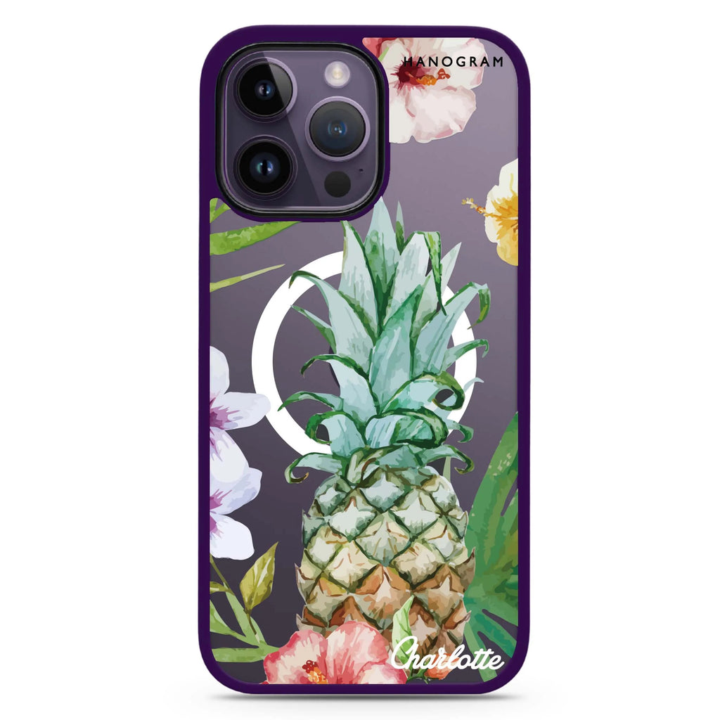 Pineapple & Floral Magsafe 兼容防衝擊保護殼