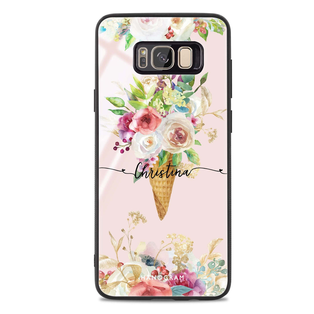 Ice cream floral Samsung S8 Plus 超薄強化玻璃殻