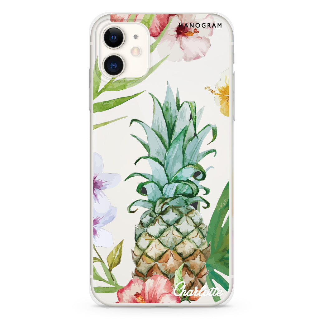 Pineapple & Floral iPhone 11 水晶透明保護殼