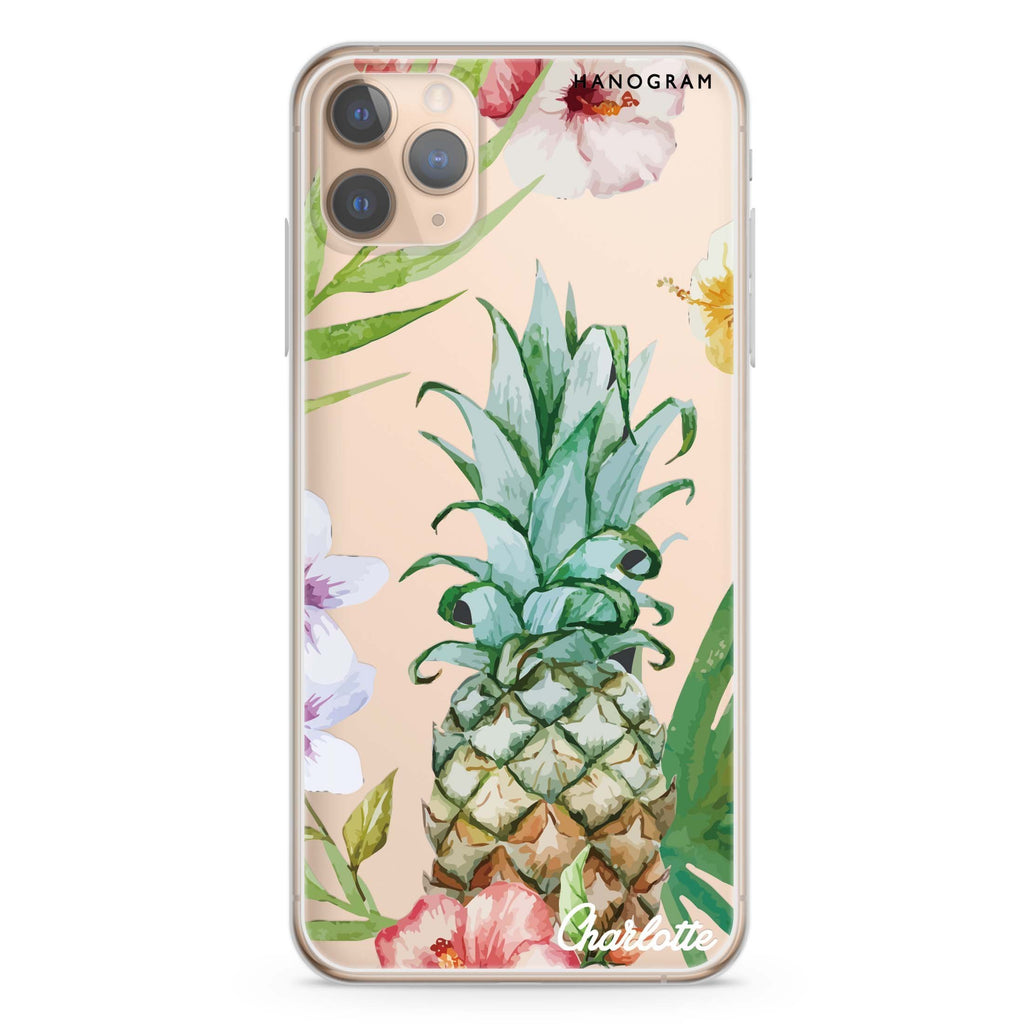Pineapple & Floral iPhone 11 Pro Max 水晶透明保護殼