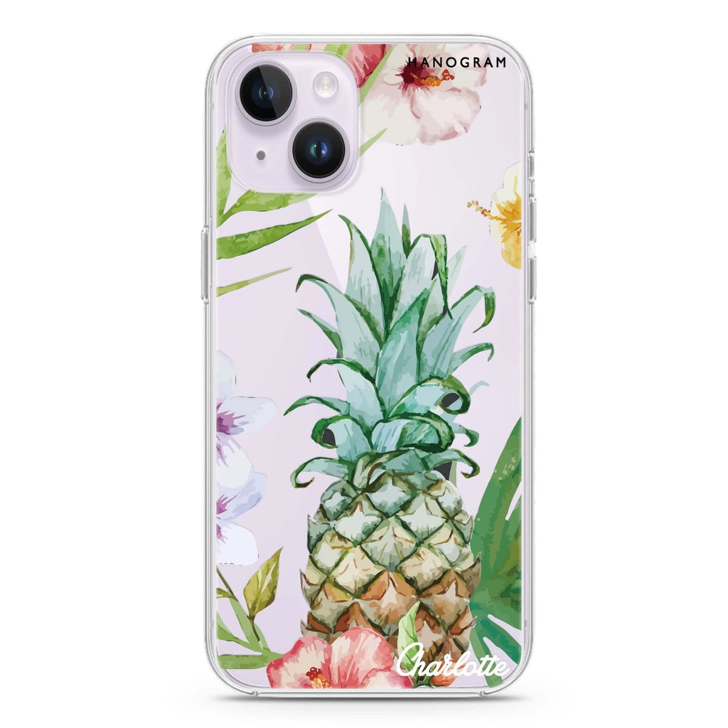 Pineapple & Floral iPhone 14 水晶透明保護殼