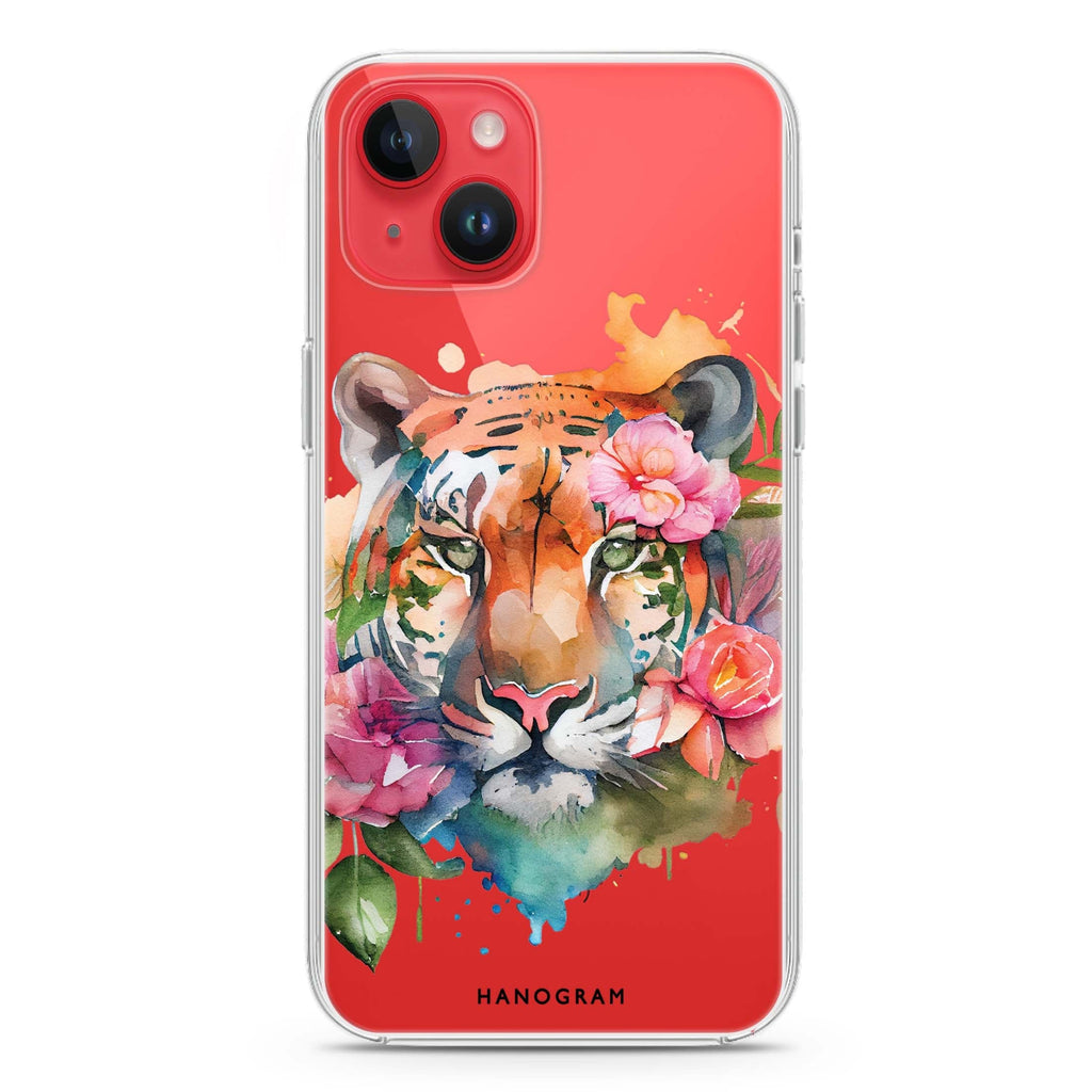 Floral Tiger iPhone 14 Magsafe 兼容水晶透明保護殼