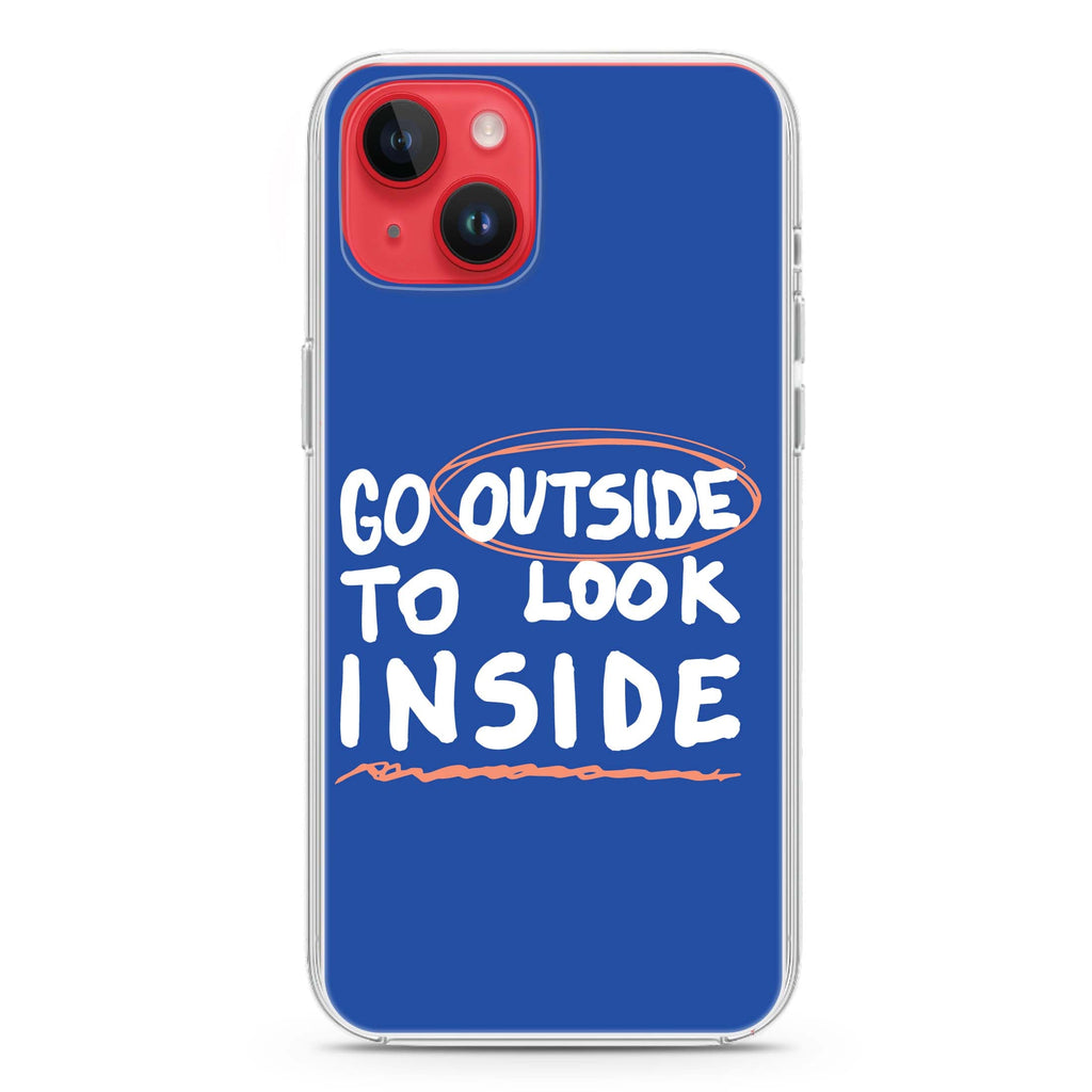 Go Outside to Look INSIDE iPhone 14 Plus Magsafe 兼容水晶透明保護殼