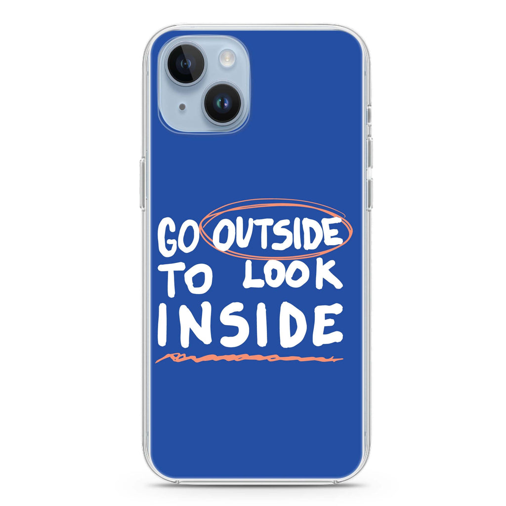 Go Outside to Look INSIDE iPhone 14 plus 水晶透明保護殼