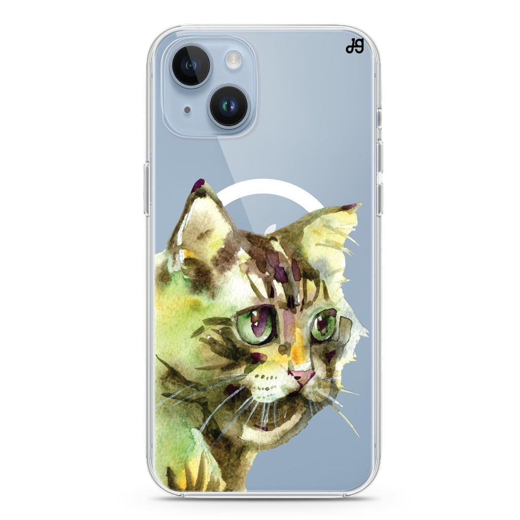 Watercolour Cat iPhone 14 Magsafe 兼容水晶透明保護殼