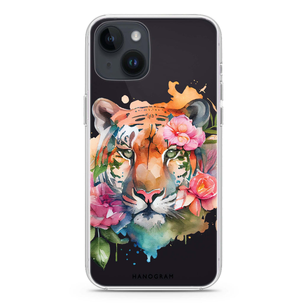 Floral Tiger iPhone 14 水晶透明保護殼
