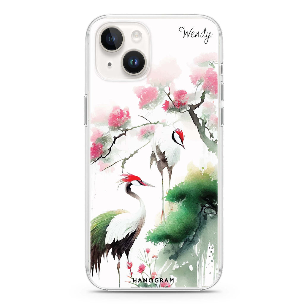 Pines & cranes iPhone 14 plus 水晶透明保護殼