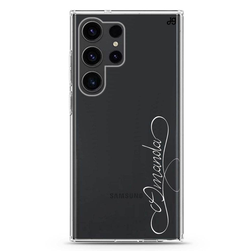 Cursive I Samsung Galaxy Ultra 可加名字透明保護殼，適用 S26/S25/S24/S23 Ultra，圖1