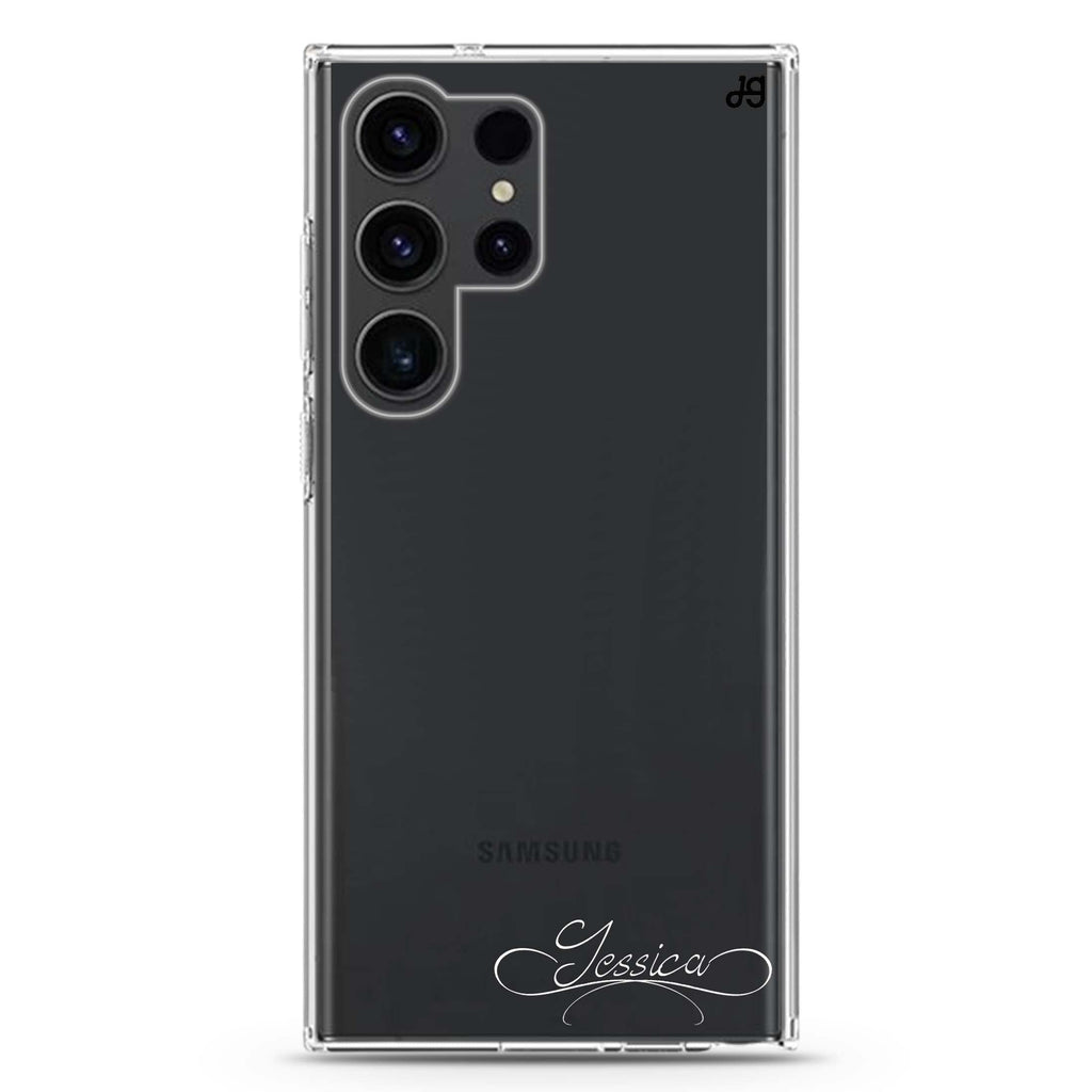 Cursive II Samsung Galaxy Ultra 可加名字透明保護殼，適用 S26/S25/S24/S23 Ultra，圖1