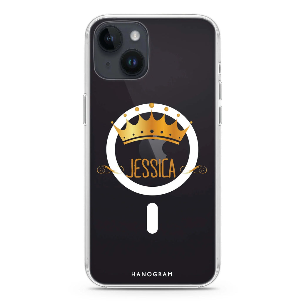 Queen's crown iPhone 14 Magsafe 兼容水晶透明保護殼