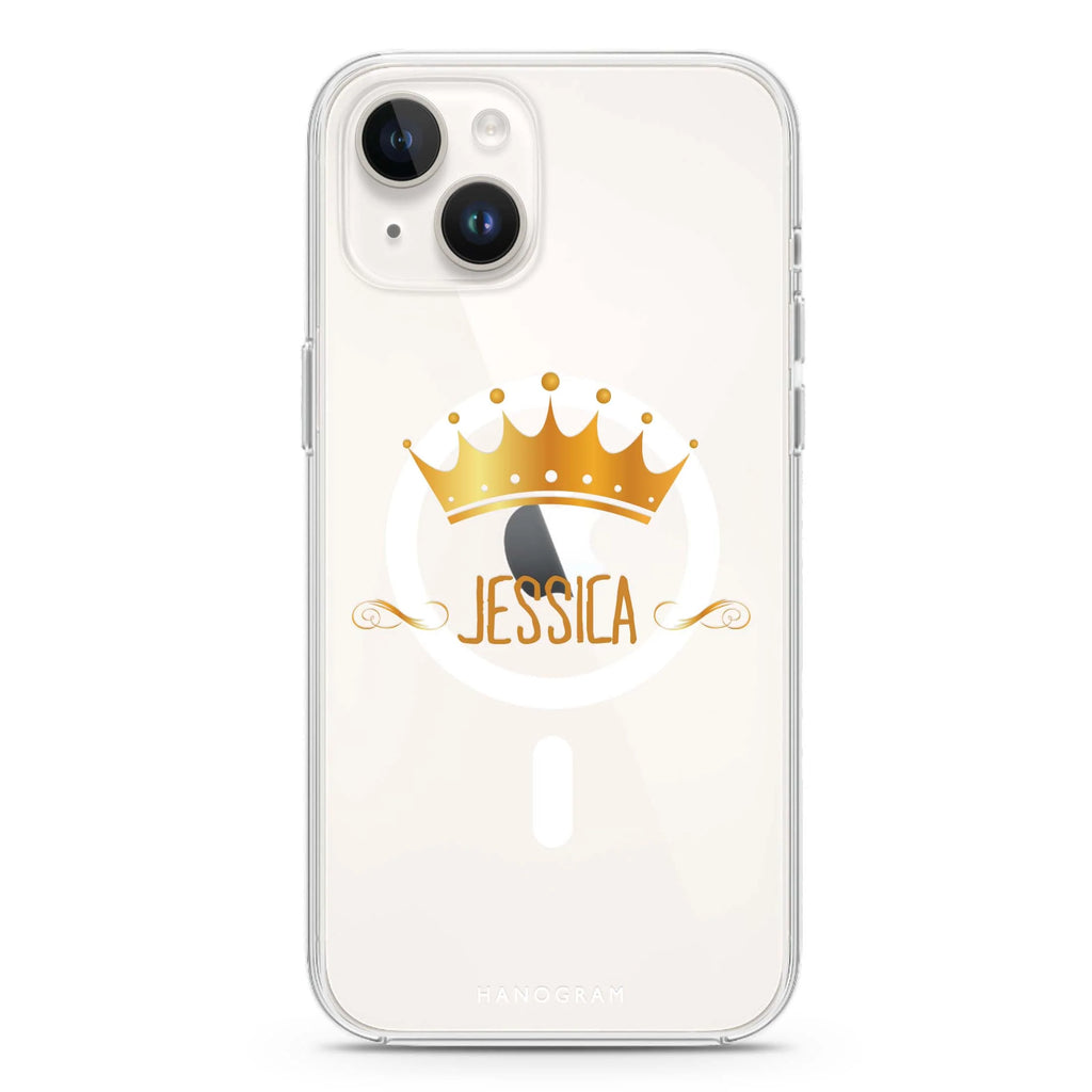 Queen's crown iPhone 14 Plus Magsafe 兼容水晶透明保護殼