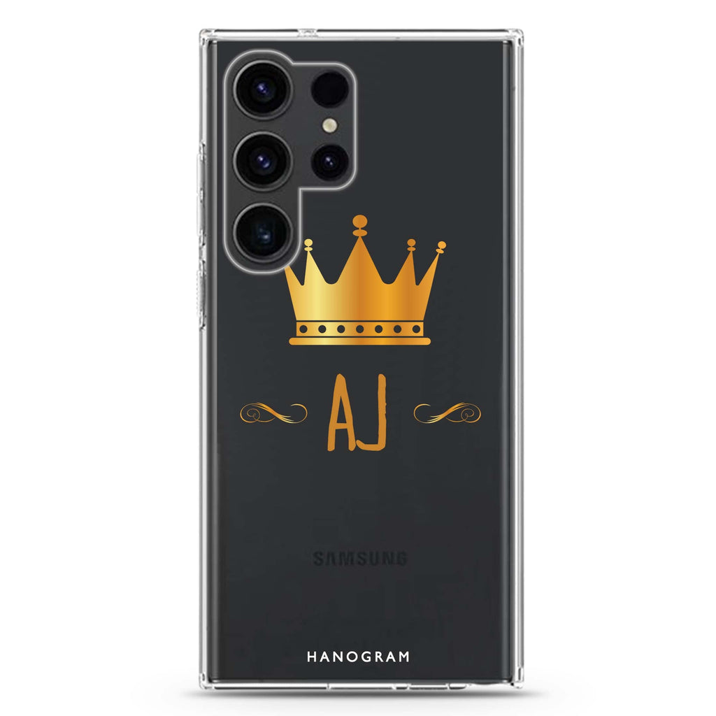King's crown Samsung Galaxy Ultra 可加名字透明保護殼，適用 S26/S25/S24/S23 Ultra，圖1